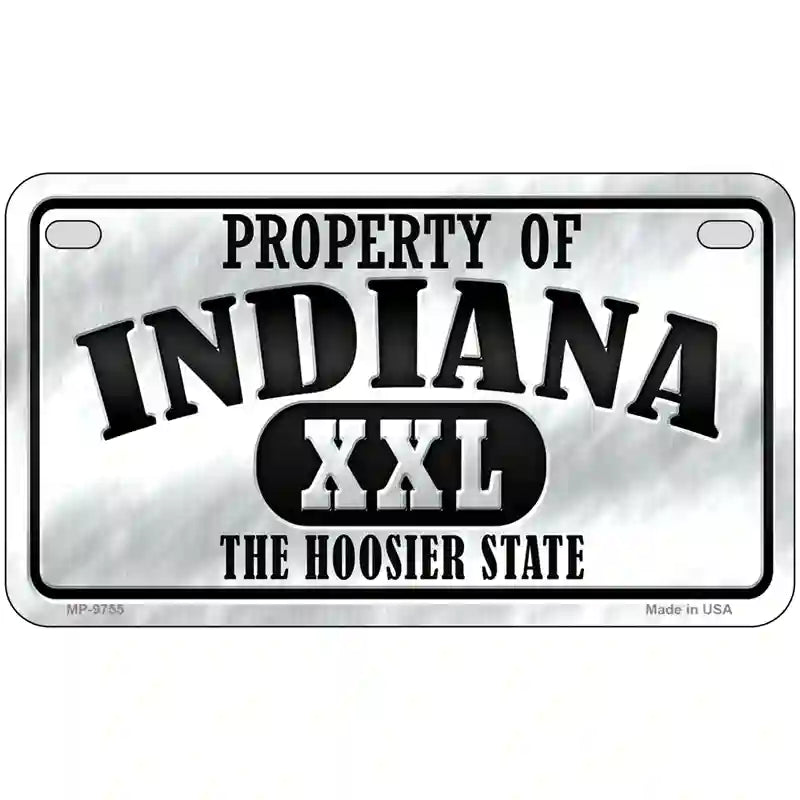 Property Of Indiana Novelty Metal License Plate 7" x 4" (MP)