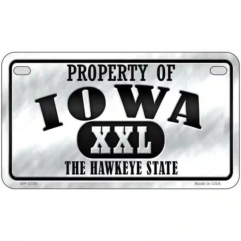 Property Of Iowa Novelty Metal License Plate 7" x 4" (MP)