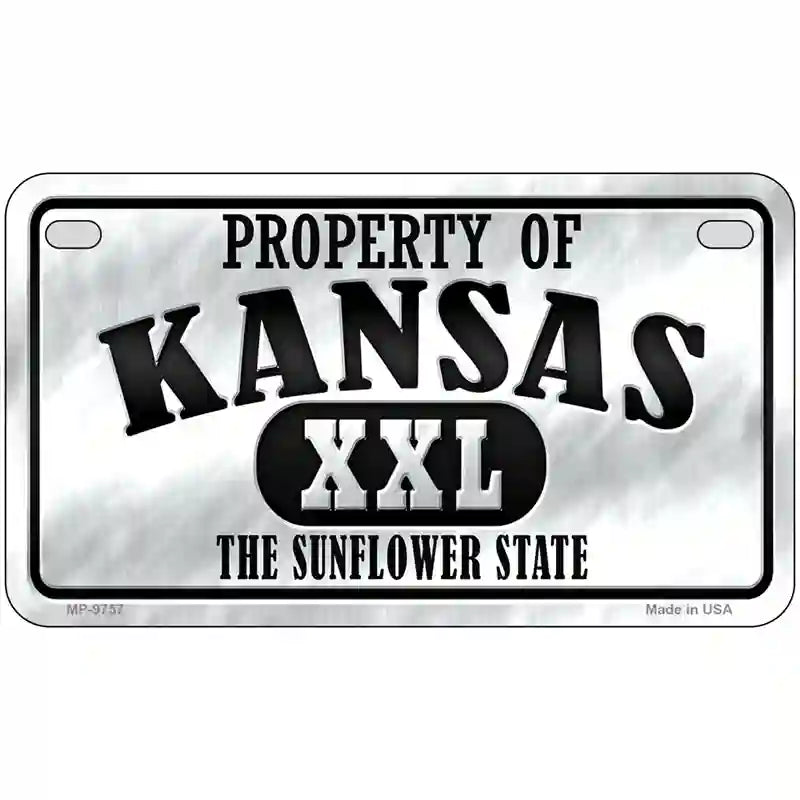 Property Of Kansas Novelty Metal License Plate 7" x 4" (MP)