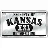 Property Of Kansas Novelty Metal License Plate 7" x 4" (MP)