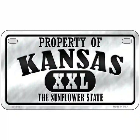 Property Of Kansas Novelty Metal License Plate 7" x 4" (MP)