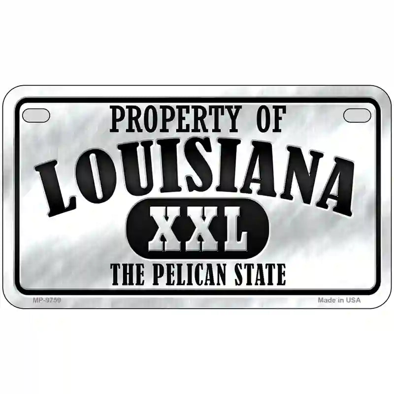 Property Of Louisiana Novelty Metal License Plate 7" x 4" (MP)