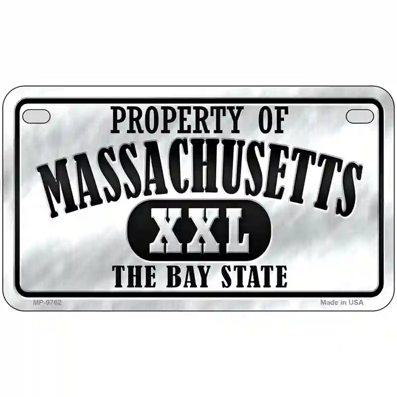 Property Of Massachusetts Novelty Metal License Plate 7" x 4" (MP)