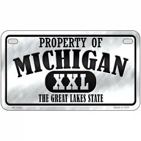 Property Of Michigan Novelty Metal License Plate 7" x 4" (MP)