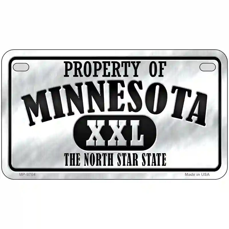 Property Of Minnesota Novelty Metal License Plate 7" x 4" (MP)