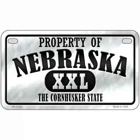 Property Of Nebraska Novelty Metal License Plate 7" x 4" (MP)