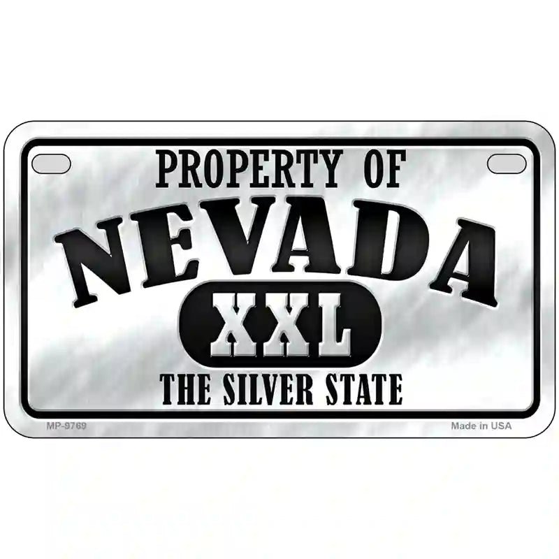 Property Of Nevada Novelty Metal License Plate 7" x 4" (MP)