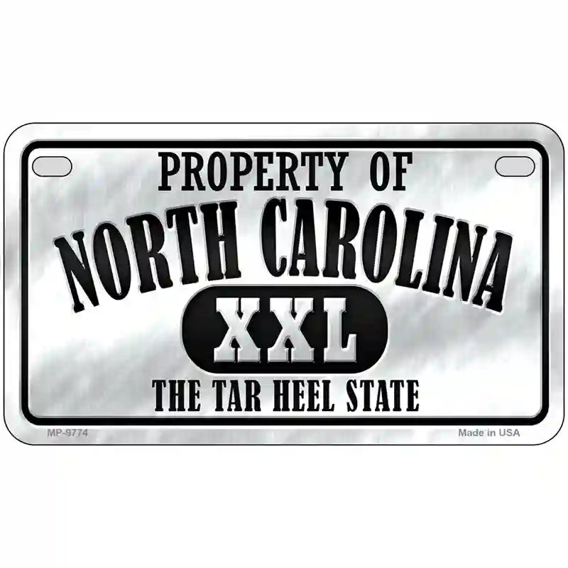 Property Of North Carolina Novelty Metal License Plate 7" x 4" (MP)