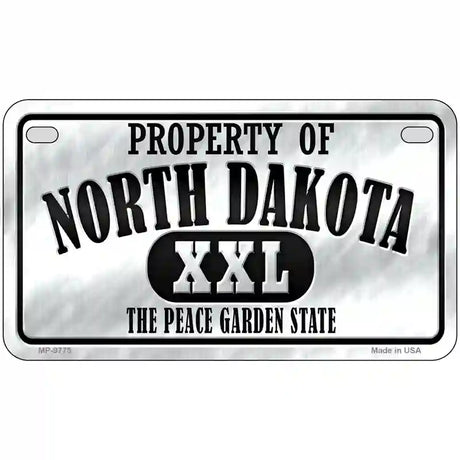 Property Of North Dakota Novelty Metal License Plate 7" x 4" (MP)