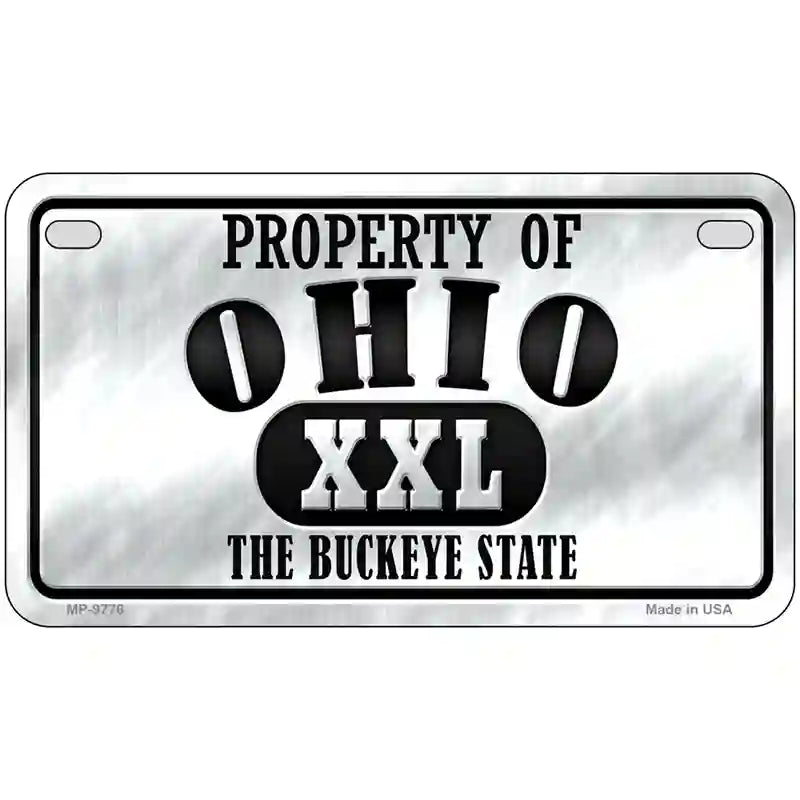 Property Of Ohio Novelty Metal License Plate 7" x 4" (MP)