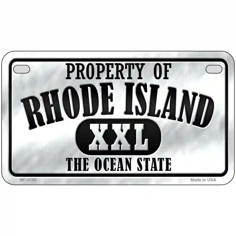 Property Of Rhode Island Novelty Metal License Plate 7" x 4" (MP)