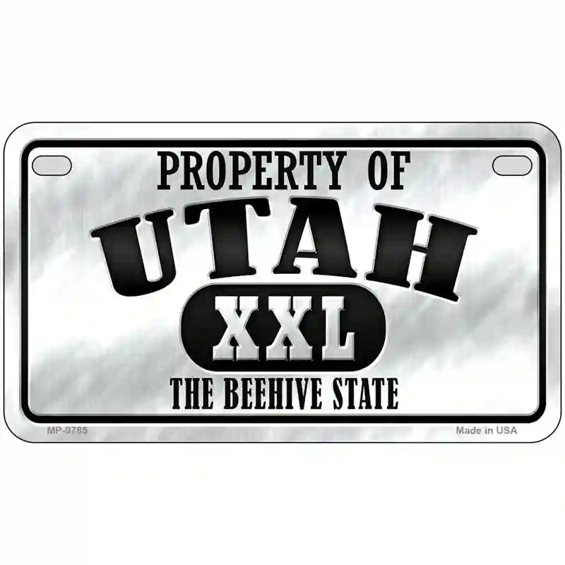 Property Of Utah Novelty Metal License Plate 7" x 4" (MP)