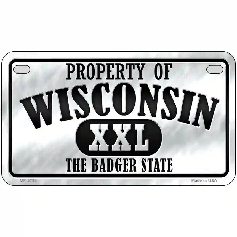 Property Of Wisconsin Novelty Metal License Plate 7" x 4" (MP)