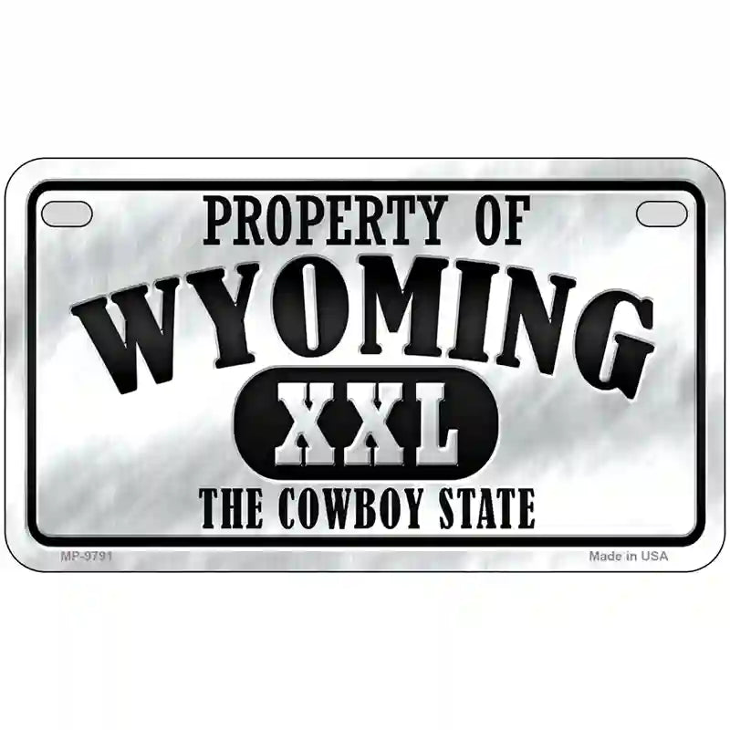 Property Of Wyoming Novelty Metal License Plate 7" x 4" (MP)