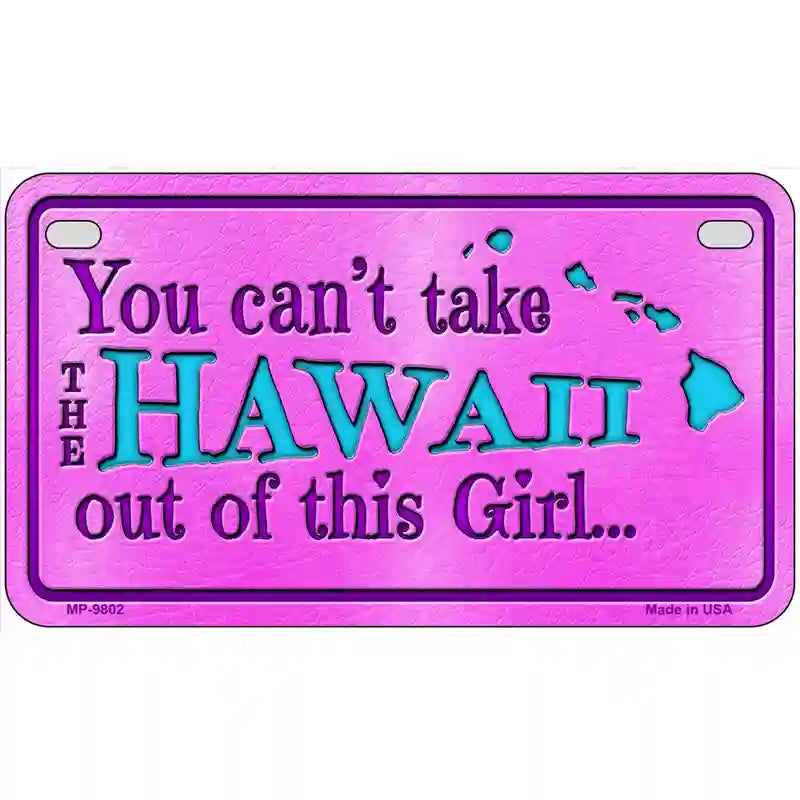 Hawaii Girl Novelty Metal License Plate 7" x 4" (MP)