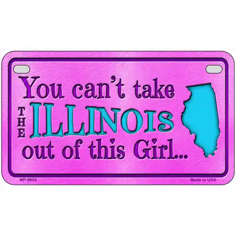 Illinois Girl Novelty Metal License Plate 7" x 4" (MP)