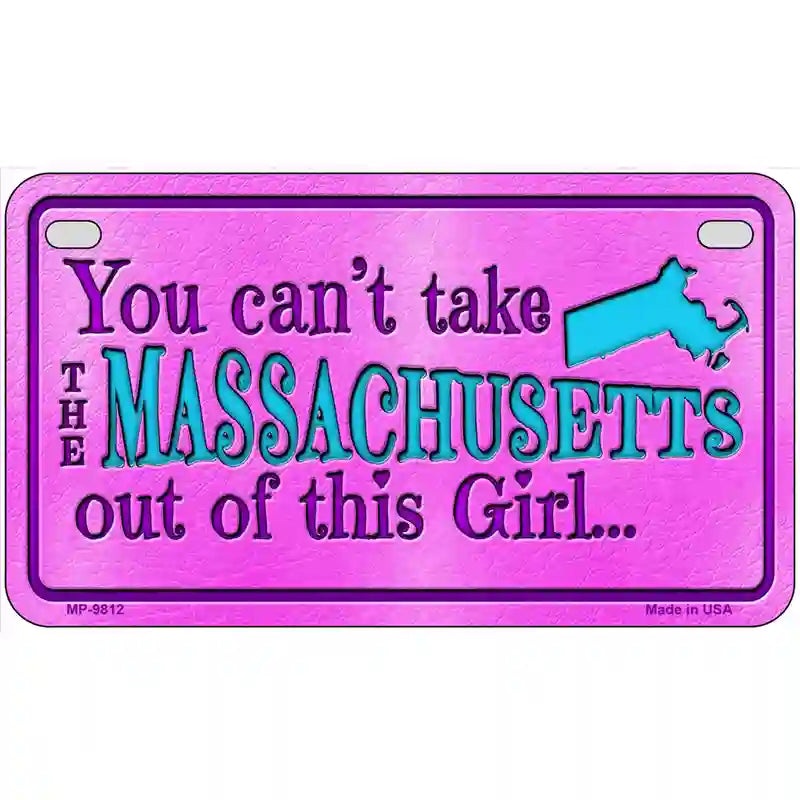 Massachusetts Girl Novelty Metal License Plate 7" x 4" (MP)