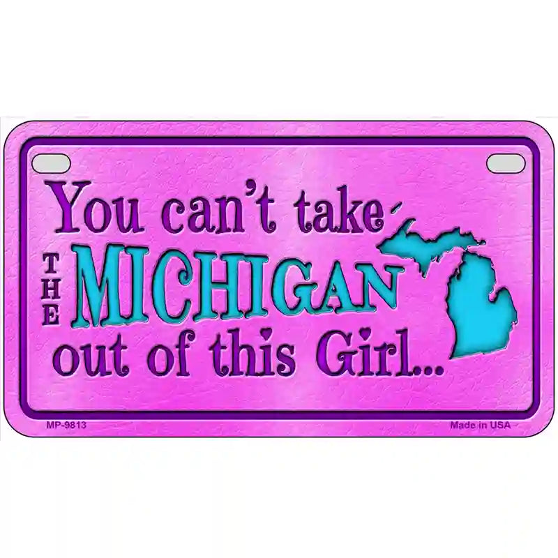 Michigan Girl Novelty Metal License Plate 7" x 4" (MP)