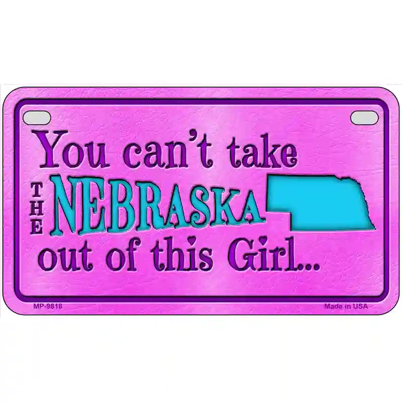 Nebraska Girl Novelty Metal License Plate 7" x 4" (MP)