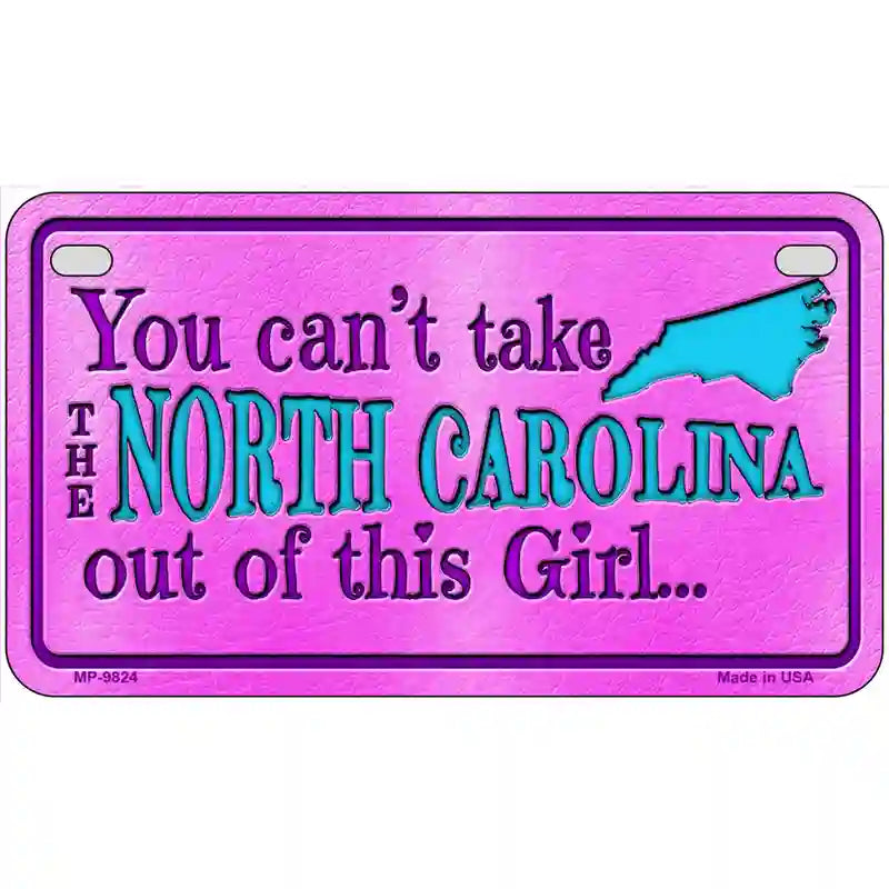 North Carolina Girl Novelty Metal License Plate 7" x 4" (MP)