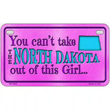 North Dakota Girl Novelty Metal License Plate 7" x 4" (MP)