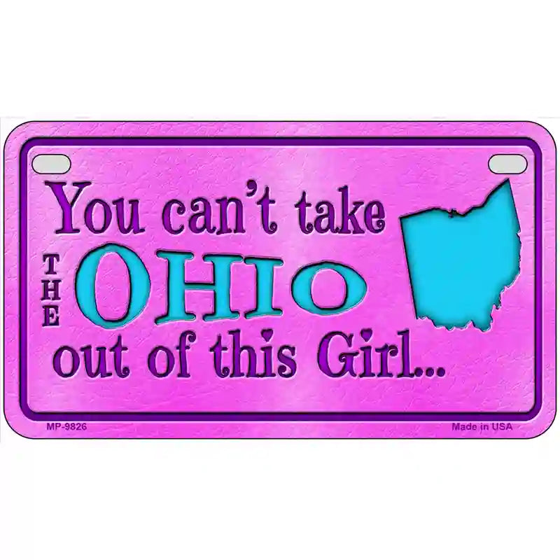 Ohio Girl Novelty Metal License Plate 7" x 4" (MP)