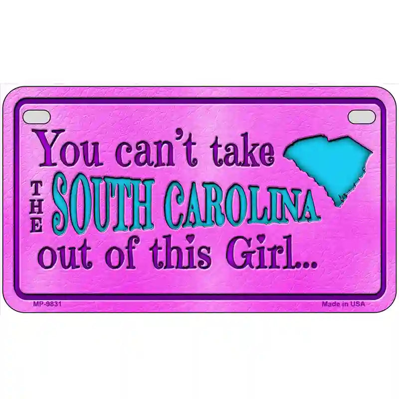 South Carolina Girl Novelty Metal License Plate 7" x 4" (MP)