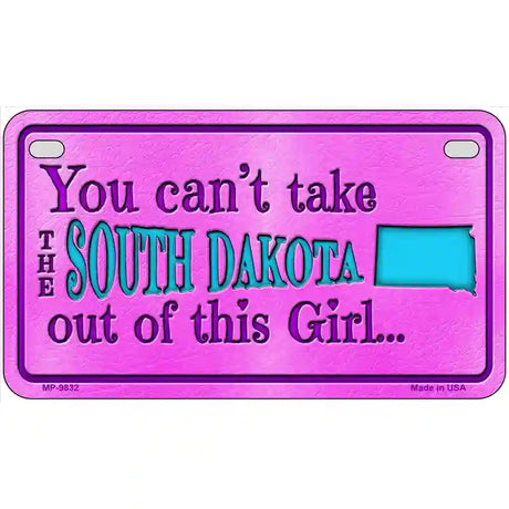 South Dakota Girl Novelty Metal License Plate 7" x 4" (MP)