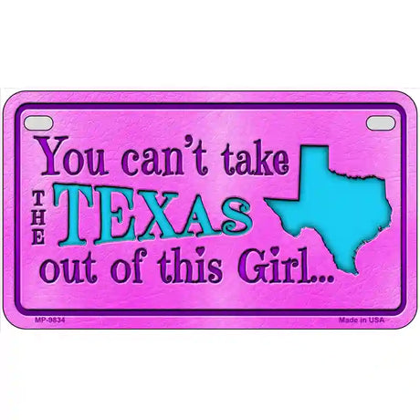 Texas Girl Pink Novelty Metal License Plate 7" x 4" (MP)