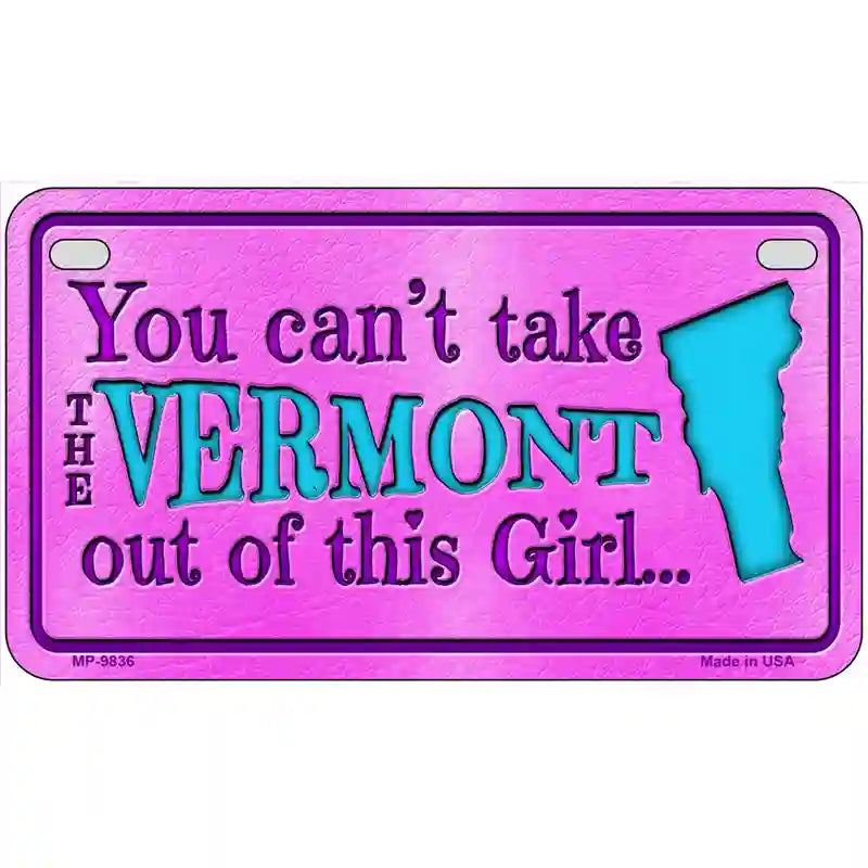 Vermont Girl Novelty Metal License Plate 7" x 4" (MP)