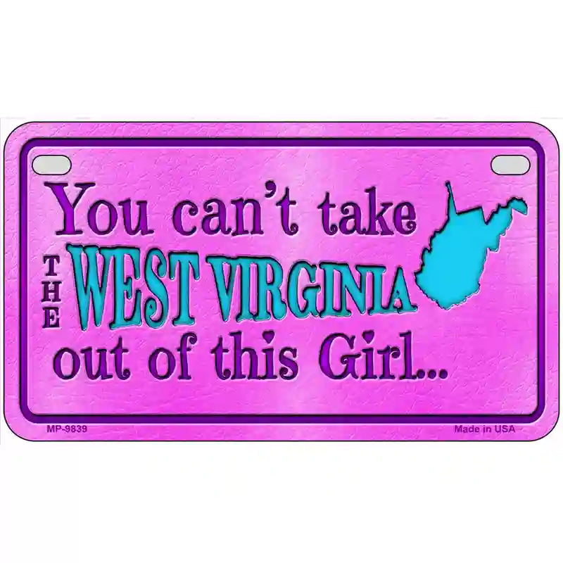 West Virginia Girl Novelty Metal License Plate 7" x 4" (MP)