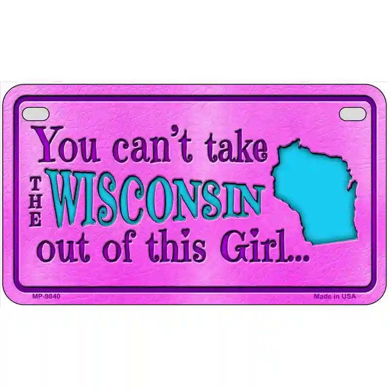 Wisconsin Girl Novelty Metal License Plate 7" x 4" (MP)