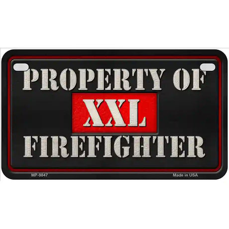 Property Of Firefighter Novelty Metal License Plate 7" x 4" (MP)