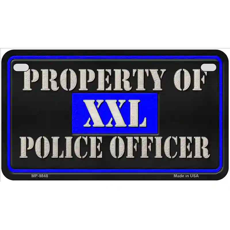 Property Of Police Officer Novelty Metal License Plate 7" x 4" (MP)