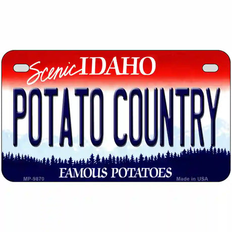 Potato Country Idaho Metal Novelty License Plate 7" x 4" (MP)