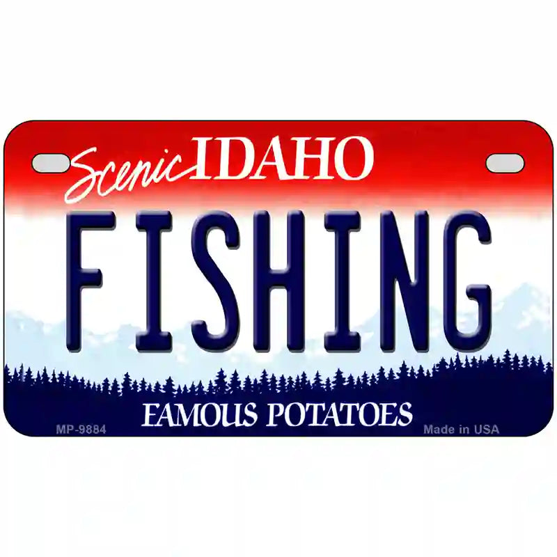 Fishing Idaho Metal Novelty License Plate 7" x 4" (MP)