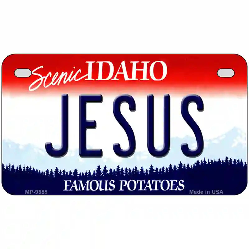 Jesus Idaho Metal Novelty License Plate 7" x 4" (MP)