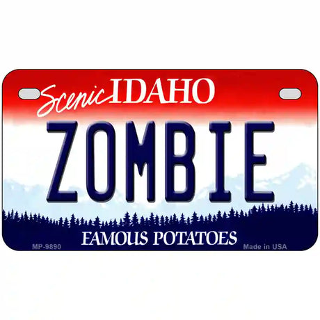 Zombie Idaho Metal Novelty License Plate 7" x 4" (MP)