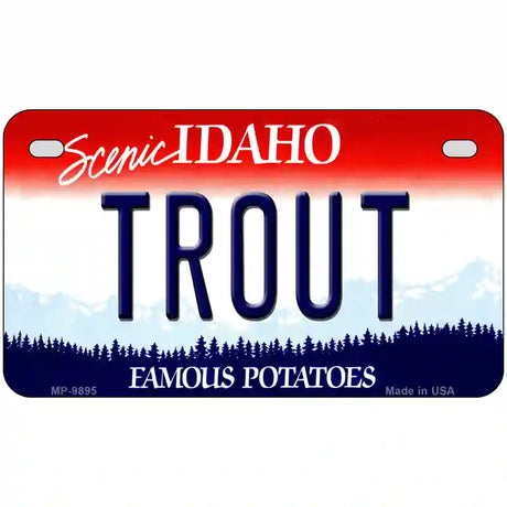 Trout Idaho Metal Novelty License Plate 7" x 4" (MP)