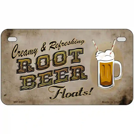 Root Beer Floats Metal Novelty License Plate 7" x 4" (MP)