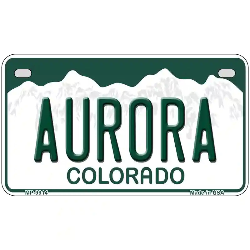 Aurora Colorado Metal Novelty License Plate 7" x 4" (MP)