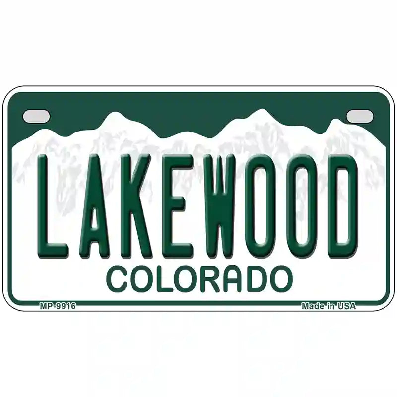 Lakewood Colorado Metal Novelty License Plate 7" x 4" (MP)