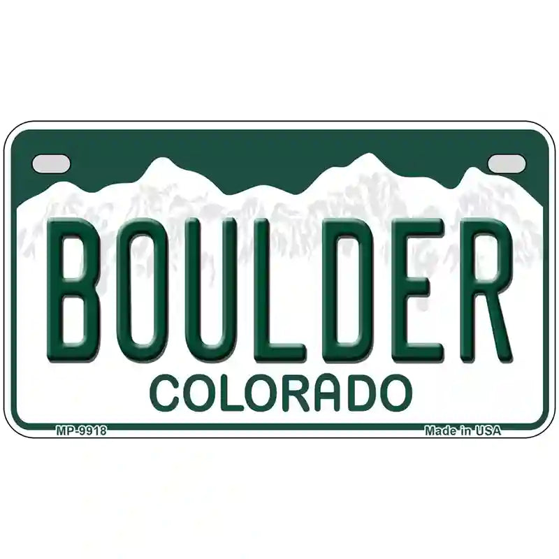 Boulder Colorado Metal Novelty License Plate 7" x 4" (MP)