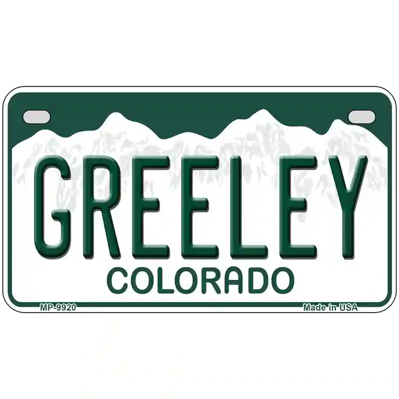 Greeley Colorado Metal Novelty License Plate 7" x 4" (MP)