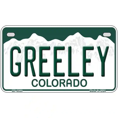 Greeley Colorado Metal Novelty License Plate 7" x 4" (MP)