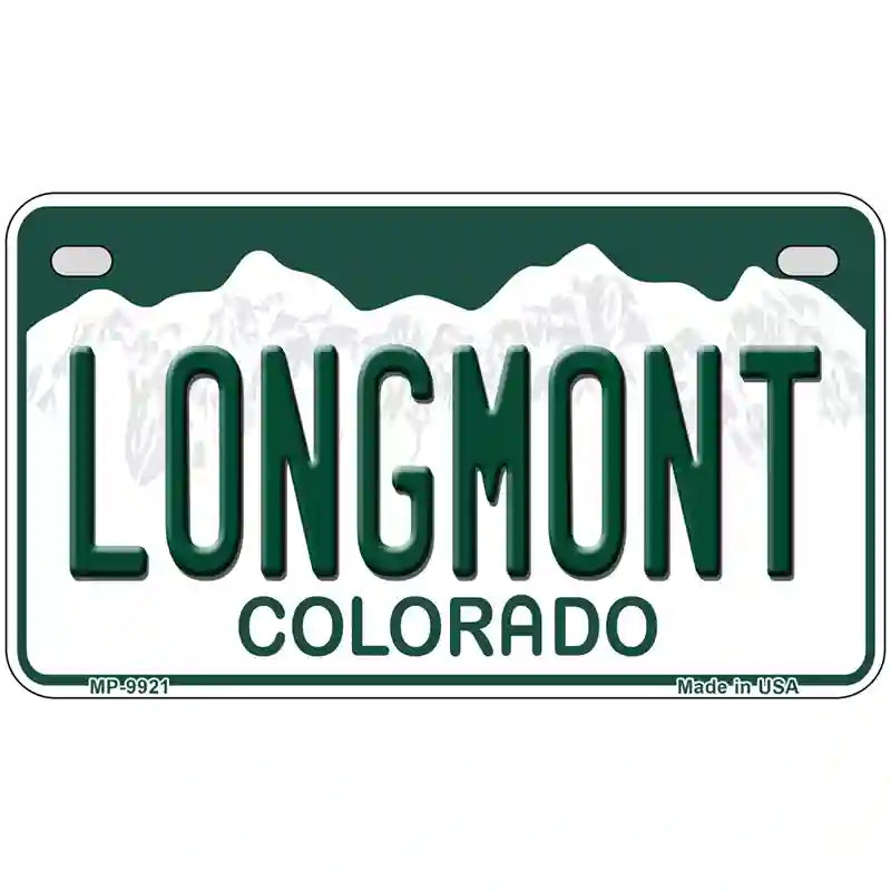 Longmont Colorado Metal Novelty License Plate 7" x 4" (MP)