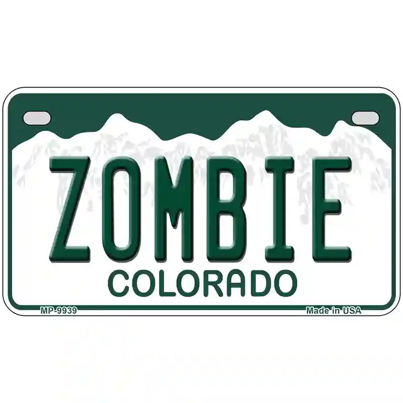 Zombie Colorado Metal Novelty License Plate 7" x 4" (MP)