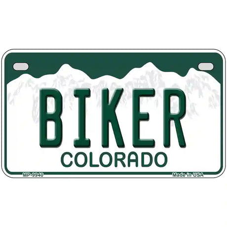 Biker Colorado Metal Novelty License Plate 7" x 4" (MP)