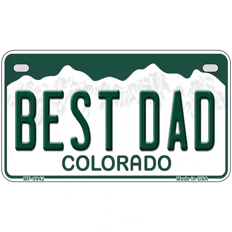 Best Dad Colorado Metal Novelty License Plate 7" x 4" (MP)