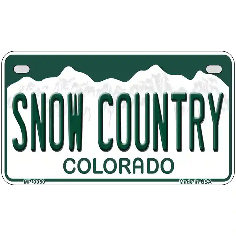 Snow Country Colorado Metal Novelty License Plate 7" x 4" (MP)